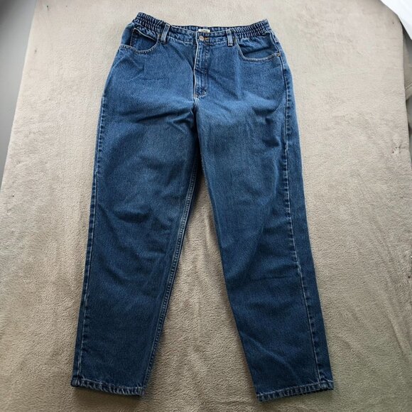 L.L. Bean Womens Jeans Size 14 Original Fit Relaxed Straight Leg Elastic Waist - Picture 12 of 13